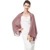 image:imageBEAUTELICATE Bridal Wedding Chiffon Shawl Shrug with Arm Hole Bridesmaid Cover Up Evening Party Summer ShawlCinnamon Rose