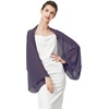 image:imageBEAUTELICATE Bridal Wedding Chiffon Shawl Shrug with Arm Hole Bridesmaid Cover Up Evening Party Summer ShawlDark Purple