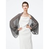 image:imageBEAUTELICATE Bridal Wedding Chiffon Shawl Shrug with Arm Hole Bridesmaid Cover Up Evening Party Summer ShawlDarkgrey