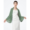 image:imageBEAUTELICATE Bridal Wedding Chiffon Shawl Shrug with Arm Hole Bridesmaid Cover Up Evening Party Summer ShawlDusty Sage