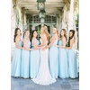 image:imageBEAUTELICATE Bridal Wedding Chiffon Shawl Shrug with Arm Hole Bridesmaid Cover Up Evening Party Summer ShawlIce Blue
