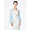 image:imageBEAUTELICATE Bridal Wedding Chiffon Shawl Shrug with Arm Hole Bridesmaid Cover Up Evening Party Summer ShawlIce Blue