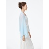 image:imageBEAUTELICATE Bridal Wedding Chiffon Shawl Shrug with Arm Hole Bridesmaid Cover Up Evening Party Summer ShawlIce Blue