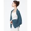 image:imageBEAUTELICATE Bridal Wedding Chiffon Shawl Shrug with Arm Hole Bridesmaid Cover Up Evening Party Summer ShawlInk Blue