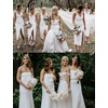 image:imageBEAUTELICATE Bridal Wedding Chiffon Shawl Shrug with Arm Hole Bridesmaid Cover Up Evening Party Summer ShawlIvory