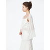 image:imageBEAUTELICATE Bridal Wedding Chiffon Shawl Shrug with Arm Hole Bridesmaid Cover Up Evening Party Summer ShawlIvory