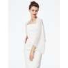 image:imageBEAUTELICATE Bridal Wedding Chiffon Shawl Shrug with Arm Hole Bridesmaid Cover Up Evening Party Summer ShawlIvory