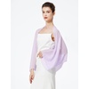 image:imageBEAUTELICATE Bridal Wedding Chiffon Shawl Shrug with Arm Hole Bridesmaid Cover Up Evening Party Summer ShawlLilac
