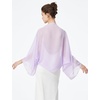 image:imageBEAUTELICATE Bridal Wedding Chiffon Shawl Shrug with Arm Hole Bridesmaid Cover Up Evening Party Summer ShawlLilac