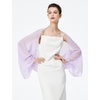 image:imageBEAUTELICATE Bridal Wedding Chiffon Shawl Shrug with Arm Hole Bridesmaid Cover Up Evening Party Summer ShawlLilac