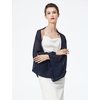 image:imageBEAUTELICATE Bridal Wedding Chiffon Shawl Shrug with Arm Hole Bridesmaid Cover Up Evening Party Summer ShawlMidnight Blue