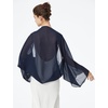 image:imageBEAUTELICATE Bridal Wedding Chiffon Shawl Shrug with Arm Hole Bridesmaid Cover Up Evening Party Summer ShawlMidnight Blue