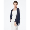 image:imageBEAUTELICATE Bridal Wedding Chiffon Shawl Shrug with Arm Hole Bridesmaid Cover Up Evening Party Summer ShawlMidnight Blue