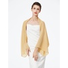 image:imageBEAUTELICATE Bridal Wedding Chiffon Shawl Shrug with Arm Hole Bridesmaid Cover Up Evening Party Summer ShawlMustard Yellow