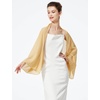 image:imageBEAUTELICATE Bridal Wedding Chiffon Shawl Shrug with Arm Hole Bridesmaid Cover Up Evening Party Summer ShawlMustard Yellow