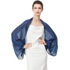 image:imageBEAUTELICATE Bridal Wedding Chiffon Shawl Shrug with Arm Hole Bridesmaid Cover Up Evening Party Summer ShawlNavy Blue