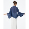 image:imageBEAUTELICATE Bridal Wedding Chiffon Shawl Shrug with Arm Hole Bridesmaid Cover Up Evening Party Summer ShawlNavy Blue