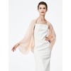 image:imageBEAUTELICATE Bridal Wedding Chiffon Shawl Shrug with Arm Hole Bridesmaid Cover Up Evening Party Summer ShawlPeach