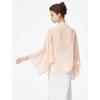 image:imageBEAUTELICATE Bridal Wedding Chiffon Shawl Shrug with Arm Hole Bridesmaid Cover Up Evening Party Summer ShawlPeach