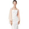 image:imageBEAUTELICATE Bridal Wedding Chiffon Shawl Shrug with Arm Hole Bridesmaid Cover Up Evening Party Summer ShawlPeach