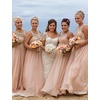 image:imageBEAUTELICATE Bridal Wedding Chiffon Shawl Shrug with Arm Hole Bridesmaid Cover Up Evening Party Summer ShawlPeach