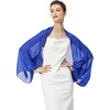 image:imageBEAUTELICATE Bridal Wedding Chiffon Shawl Shrug with Arm Hole Bridesmaid Cover Up Evening Party Summer ShawlRoyal Blue
