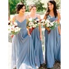 image:imageBEAUTELICATE Bridal Wedding Chiffon Shawl Shrug with Arm Hole Bridesmaid Cover Up Evening Party Summer ShawlSlate Blue