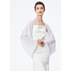 image:imageBEAUTELICATE Bridal Wedding Chiffon Shawl Shrug with Arm Hole Bridesmaid Cover Up Evening Party Summer ShawlWhite