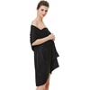 image:imageBEAUTELICATE Women Satin Shawl for Evening Dresses Wedding Shawls for Bridal Party Bridesmaid ScarvesBlack