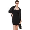 image:imageBEAUTELICATE Women Satin Shawl for Evening Dresses Wedding Shawls for Bridal Party Bridesmaid ScarvesBlack
