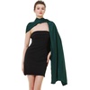 image:imageBEAUTELICATE Women Satin Shawl for Evening Dresses Wedding Shawls for Bridal Party Bridesmaid ScarvesDark Green