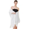 image:imageBEAUTELICATE Women Satin Shawl for Evening Dresses Wedding Shawls for Bridal Party Bridesmaid ScarvesOffwhite