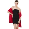 image:imageBEAUTELICATE Women Satin Shawl for Evening Dresses Wedding Shawls for Bridal Party Bridesmaid ScarvesRed