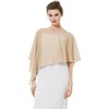 image:imageBEAUTELICATE Asymmetrical Capelets Chiffon Capes Wedding Bridal Shawls Wraps For Women Evening DressChampagne