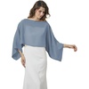 image:imageBEAUTELICATE Bridal Shawl for Wedding Dress Chiffon Shawl with Arm Hole Evening Capelet 2 SizeDusty Blue