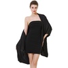 image:imageBEAUTELICATE Women Satin Shawl for Evening Dresses Wedding Shawls for Bridal Party Bridesmaid ScarvesBlack