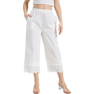 image:imageBEAUTELICATE 100 Cotton Pettipants for Women Under Dress Horizontal Pleating Lace Trim PocketsOffwhite