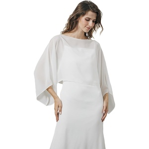 image:imageBEAUTELICATE Bridal Shawl for Wedding Dress Chiffon Shawl with Arm Hole Evening Capelet 2 SizeIvory