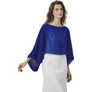 image:imageBEAUTELICATE Bridal Shawl for Wedding Dress Chiffon Shawl with Arm Hole Evening Capelet 2 SizeRoyal Blue