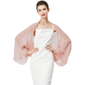 image:imageBEAUTELICATE Bridal Wedding Chiffon Shawl Shrug with Arm Hole Bridesmaid Cover Up Evening Party Summer ShawlBlush Pink