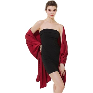 image:imageBEAUTELICATE Women Satin Shawl for Evening Dresses Wedding Shawls for Bridal Party Bridesmaid ScarvesBurgundy