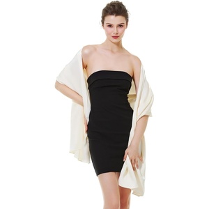 image:imageBEAUTELICATE Women Satin Shawl for Evening Dresses Wedding Shawls for Bridal Party Bridesmaid ScarvesChampagne