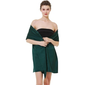 image:imageBEAUTELICATE Women Satin Shawl for Evening Dresses Wedding Shawls for Bridal Party Bridesmaid ScarvesDark Green