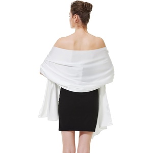 image:imageBEAUTELICATE Women Satin Shawl for Evening Dresses Wedding Shawls for Bridal Party Bridesmaid ScarvesOffwhite