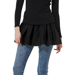 image:imageBEAUTELICATE Shirt Extender Top Tunic Extender Women 100 Cotton Half Slip Mini UnderskirtBlack