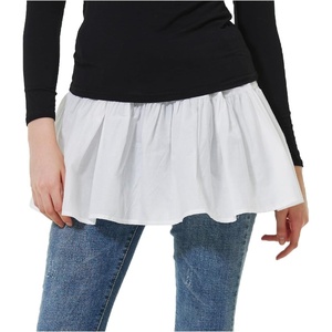 image:imageBEAUTELICATE Shirt Extender Top Tunic Extender Women 100 Cotton Half Slip Mini UnderskirtOffwhite