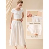 image:imageBEAUTELICATE Womens 100 Cotton Half Slip Vintage Victorian Underskirt with Eyelet Lace Hem