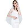 image:imageBEAUTELICATE 1 Tier Wedding Bridal Veil Pencil Edge Ivory White Fingertip Cathedral More LengthIvory