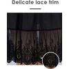 image:imageBEAUTELICATE 100 Cotton Half Slip Skirt Extender with Lace Trim Vintage UnderskirtBlack