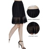 image:imageBEAUTELICATE 100 Cotton Half Slip Skirt Extender with Lace Trim Vintage UnderskirtBlack